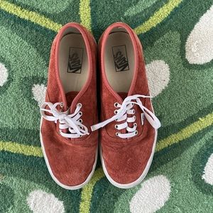 Vans Authentic Scotchgard 3M Pig Red Rust Suede Skate Shoes Men's size 10
